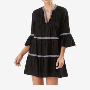 Tommy Bahama Cotton Clip Embroidered Tier Dress